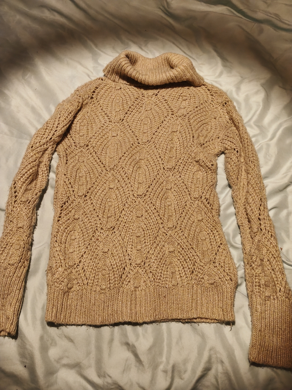 a new day Camel Cable-Knit Turtleneck Sweater